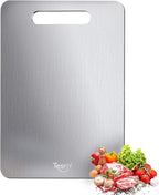 New Titanium Cutting Board - 100% Pure Titanium Cutting Boards For Kitchen,Easy to clean,Double-sided food-grade Cutting Board For Cutting Meats, Fruits And Vegetables (Large)