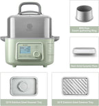 BUYDEEM G553 5-Quart Electric Food Steamer for 2-4 Servings, One Touch Vegetable Steamer for Cooking, Digital Multifunctional Steamer, Quick Steam, Stainless Steel Steamer Tray, No Stew Pots Included