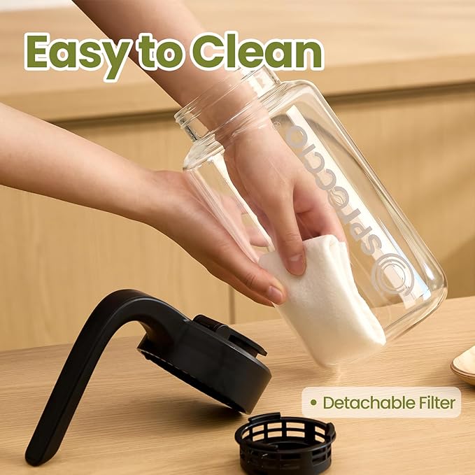 Borosilicate Glass Pitcher with Lid, 64 oz Mason Jar Pitcher Pour Spout Lid Airtight Leak-proof, Sun Tea Glass Jar for Outside, Breastmilk, Cold Brew, Coffee and Iced Tea