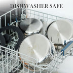 ROYDX16 PCS Pots and Pans Set,18/10 Stainless Steel Cookware Set with Adjustable Detachable Handles for RV,home Dishwasher Safe and Oven Safe