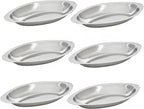 TrueCraftware-12 oz Stainless Steel Oval Au Gratin Dish 0.7mm Thickness Set of 6- Casserole Dish Banana Split Bowls Single Serving Casserole Dishes Small Individual Gratin Dish