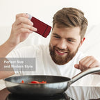 Red Salt and Pepper Shakers by Aelga, Glass Salt Shaker Set with Adjustable Pour Holes, Ideal for Black Pepper, Kosher and Himalayan