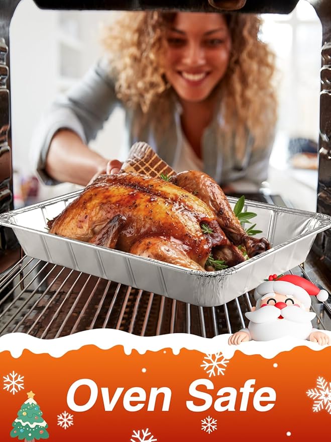 24 Pack Disposable Aluminum Pans with Lids Combo Set- 12 Large 9x13 Foil Pans Half Size & 12 Small 8x8 Tin Foil Baking Pans, Tin Trays Containers for Meal Prep, Food Cooking, Roasting, Heating