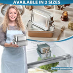 Stainless Steel Lunch Container 2 Pack 304 stainless Steel Bento Box Kids Adult(29oz/19oz),Leak Proof Stainless Steel Snack Containers With 1 Compartment and Lunch Bag