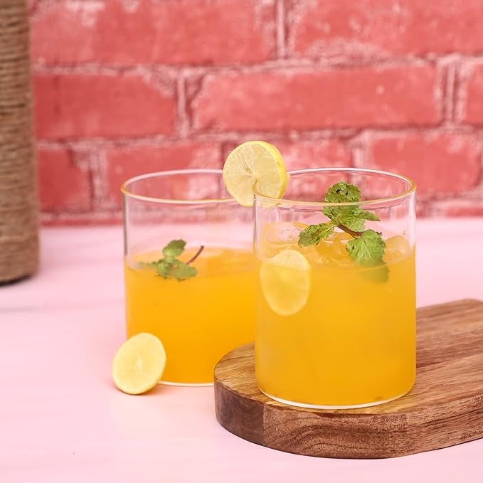 Lowball Drinking Glasses Set of 8 | 12 oz Capacity | Thin And Light Borosilicate Tumblers Can Be used For Drinking Beer, Cocktail, Water,Whiskey,Milk, Coffee, Juices etc | (12 oz)