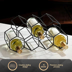 Countertop Wine Rack - 9 Bottle Freestanding Modern Black Metal Small - 2 Tier Tabletop Wine Holder Stand for Cabinet, Pantry - Wine Racks Countertop - No Assembly Required