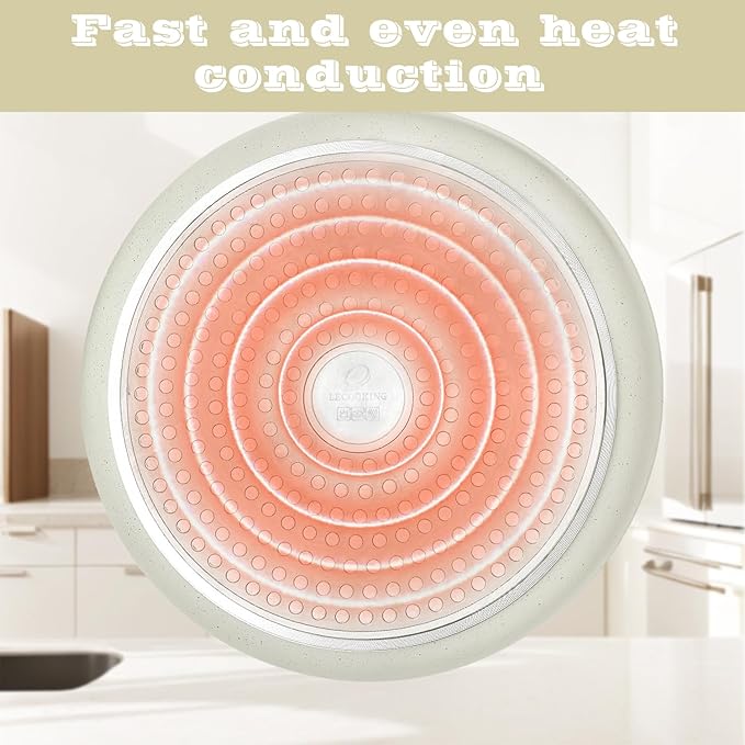 11 PCS Pots and Pans Set, Cookware set with removable Handles, Dishwasher and oven Safe, Detachable Cooking Set, Induction and Gas Stove kitch set, White