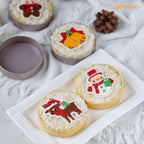 CHEFMADE 3 Inches Round Cake Pan with Removable Bottom, Nonstick Round Baking Pan Set of 4