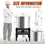 80QT Crawfish Boiler Kit, Waterproof Cover & 18-inch Skimmer, 110,000BTU Propane Burner Stove, 0-20PSIG Regulator, Aluminum Seafood Boil Pot, Crab Boil Pot with Basket