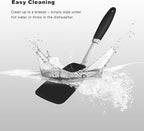 Silicone Spatulas Set Turners Tongs Cooking Utensils Set High Heat Resistant Kitchen Scraper Spatulas for Cooking Mixing Baking BPA Free Dishwasher Safe, Black