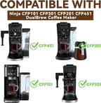 Reusable Coffee Filter No.4 Cone Coffee Maker Filters 2 Pack, Stainless Steel Replacement Permanent Basket Filter for Ninja Coffee Bar Brewer Ninja CFP 201-301 Dual Brew Ninja Coffee Makers