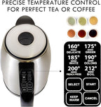 Kenmore Kettle - Digital Cordless Electric Kettles for Instant hot tea & coffee stainless steel automatic shut-off temperature control for boiling water spout filter countertop kitchen appliance 1.7L