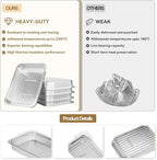 Aluminum Foil Pans, Extra Heavy Duty Disposable Aluminum Baking Pans, 14.57"×10.63" Steam Table Pans for Cooking, Heating, Storing, Prepping Roasting and Chafing (5 Pack Silver)