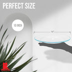 Red Co. Set of 4 Enamelware Metal Classic 10" Round Dinner Plate, Solid White/Teal Rim