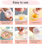 5 PCS Egg Poacher Cups, Pink Egg Cooker, Cute Shapes Reusable Egg Molds, Nonstick Egg Poaching Cups for Boiled Eggs Without Shell