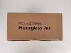 Pickle Jar, Pickle and Olive Hourglass Jar Pickle Juice Separator from Wet and Dry, Upgrade Food-grade ABS Lid and BPA Free Hourglass Pickle Jar for Airtight Food Storage 2 Pack