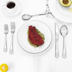 20 Pcs Silverware Set for 4 with Classical Flower Embossed Design, Food Grade Stainless Steel Flatware Set, Eating Utensils Sets Include Fork/Knife/Spoon, Reusable Cutlery Set, Dishwasher Safe