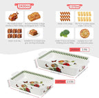 ACMLIFE Ceramic Casserole Dish for Oven, Floral Baking Dishes for Oven Lasagna Pan, Large Baking Dish with Handles, Durable and Oven Safe Pan, for Roasting and Baking, Gift Packaging 2 Pcs Set(13"x8"+10.3"x6.3") (Beauty)