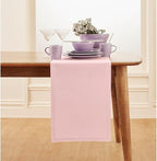 Solino Home Pink Table Runner 108 Inches Long - Dru Cotton Linen Dining Table Runner 14 x 108 Inch for Summer, Halloween - Handcrafted and Machine Washable