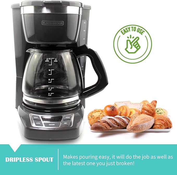 12-Cup Replacement Carafe Compatible with Black and Decker Coffee Maker Model# CM1160B, CM1160W