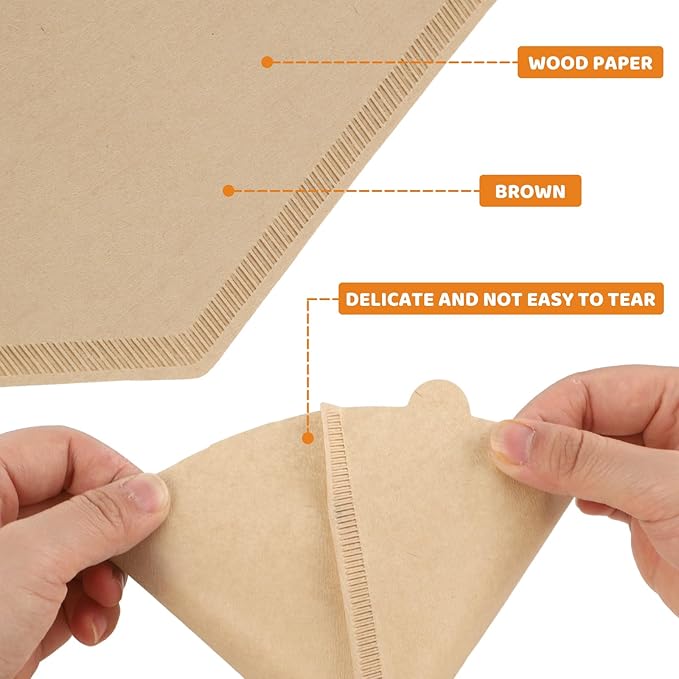 320 Count #4 Coffee Filters 8-12 Cup Disposable Coffee Filters 4 Cone Paper Unbleached Natural Number 4 Filters Paper Compatible with Ninja Coffee Filter, Drip and Pour Over Coffee Maker