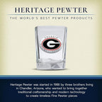 Heritage Pewter University of Georgia Square Shot Glass | Hand-Sculpted 1.5 Ounce Shot Glass | Intricately Crafted Metal Pewter Alma Mater Inlay