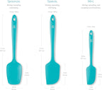 DI ORO Silicone Spatula Set - Rubber Kitchen Spatulas for Baking, Cooking, & Mixing - 600°F Heat-Resistant & BPA Free Silicone Scraper Spatulas for Nonstick Cookware - Dishwasher Safe (3pc, Teal)