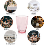 Topsky 12-ounce Plastic Water Tumblers | Set of 4 Colorful Unbreakable Drinking Glasses Clear Acrylic Reusable Juice Wine Cups for Home Picnic Party, Dishwasher Safe,Stackable