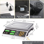 Price Computing Scale, 66lb Digital Commercial Food Meat Produce Weighing Scale with Green Backlight LCD for Farmers Market, Retail Outlets, Dry Battery Powered, Not for Trade