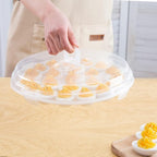 HANSGO Deviled Egg Containers with Lid, Portable Deviled Egg Platter Carrier Holder Trays with 22 Slots for Holiday Party and Home Kitchen, Clear