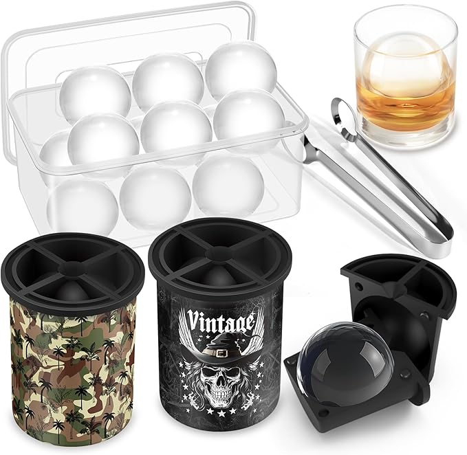 Clear Ice Cube Maker, 2 Pack Large Ice Cube Molds, Ice Ball Maker Mold for Whiskey Lover, 2.5" Stainless Steel Ice Maker, Non-bpa & Easy-release Old Fashioned Ice Cube Mold, Bourbon Gifts for Men