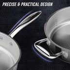 Stainless Steel Pots and Pans Set 10 Piece, Kitchen Cookware Set with Nonstick Frying Pans and Glass Lids, Induction Cookware Set, Including 2 Saucepans, Sauté pan, 2 Frying Pans, Stock Pot