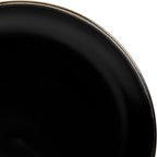 Gibson Home Rockaway Round Stoneware Dinnerware Set, Service for 4 (16pcs), Black/Gold Rim