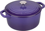 Enameled Cast Iron Dutch Oven Pot with Lid, for Bread Baking, Round Bread Oven- include Sourdough Bread Baking Supplies Set, 4.5QT, Purple