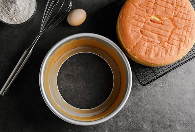 Tosnail 2 Pack 8-Inch Aluminum Round Cake Pan with Removable Bottom
