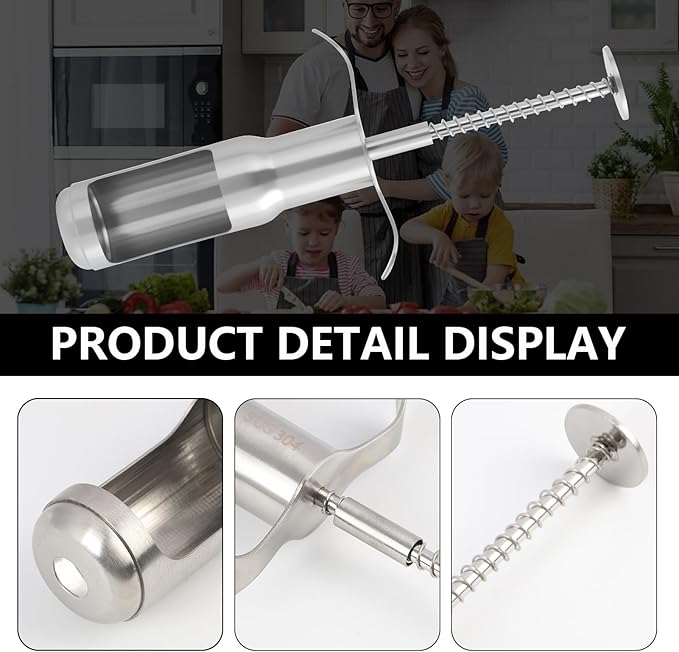 Cherry Pitter Tool, Food Grade Thickened 304 Stainless Steel, Durable and Easy to Clean, Push Type, Large 33mm Cherry Seed Remover, Suitable for Olives, Red Dates, Green Dates and Other Pitter Tool