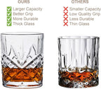 OLD BARREL Whiskey Glasses Set of 8 (4 Glasses with 4 Ice Ball Molds) 10oz Old Fashioned Crystal Glasses Gift Box – Bourbon, Scotch, Cocktail Rocks Glas – Gifts for Men, Dad, Birthday, Christmas Gift