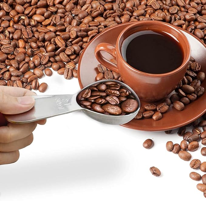 1 Pcs Coffee Scoop, 2 Tablespoon Measuring Spoon for Ground Coffee, Durable Stainless Steel, Easy to Use and Clean(Sliver）, Send Goods from Local Warehouse