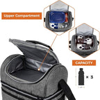 OPUX Lunch Box For Men Women, Insulated Large Lunch Bag Adult Work, Double Decker Lunchbox Meal Prep Dual Compartment Leakproof Lunch Cooler, Soft Lunch Pail Tote Boys Girls Kids School, Heather Gray