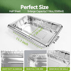 Thickened 30 Pack Heavy Duty Aluminum Foil Pans, 9x13 Disposable Aluminum Tin Foil Pans for Baking Roasting & Chafing, Half Size Steam Table Deep Pans, Extra Cake & Oven Pan