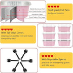 5oz/80pack Mini Cake Tins Cupcake Pan with Lids,LNYZQUS Aluminum Foil Baking Cups,Disposable Ramekins Small Brownie Muffin Pans Mini Cheesecake Containers for Home Bakery-Pink
