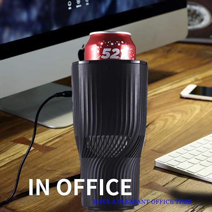 Car Cup Holder 2-in-1 Coffee Warmer Drink Cooler Smart Car Tumbler Holder Gift for Car Lover(Matt Black)