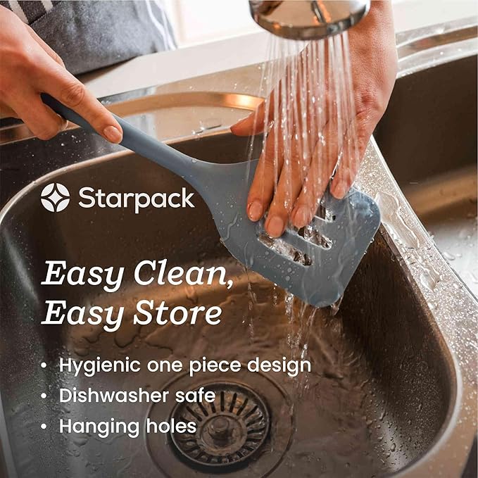 Starpack 'Like a Boss' XL Premium Silicone Cooking Utensils Set (6 Pcs) - Heat Resistant Kitchen Utensils 600°F - Non-Stick Silicone Utensil Set - Large Kitchen Utensils Set for Cooking & Serving