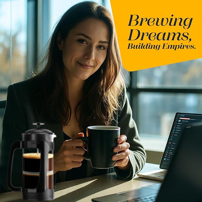 ESPRO P3 French Press Coffee Maker – Patented Double Micro-Filter for Grit-Free Brew, Heat Resistant thicker Borosilicate Glass Coffee press – (32 oz)