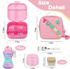 Kids Bento Lunch Box with 12oz Soup Thermo, Kids Leakproof Lunch Food Container with 4 Compartments, Insulated Lunch Bag & Water Cup for Girls Boys to School Travel