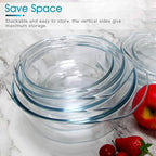 NUTRIUPS Small Round Glass Casserole Dish with lid,1.5 L glass bowl with glass lid, Microwave and Oven Safe
