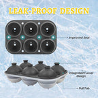 Samuelworld Premium Ice Tray Combo, Large Ice Sphere Maker & Giant Ice Cube Trays, 2 Packs, Food Grade, Durable Flexible Easy To Use, Spill-Free Integrated Funnels, Whiskey Bourbon Cocktails(Gray)