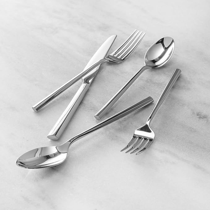 Fortessa Orson 18/10 Stainless Steel, 20 Piece Flatware Set (Service for 4), Silver