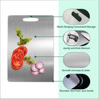 Titanium Cutting Board, 2025 New Upgrade 100% Pure Titanium Cutting Boards for Kitchen, Double Sided Non Stick Chopping Board for Cutting Meat Vegetable Fruit, Easy to Clean (M)