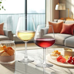 Amazing Abby - Sienna - 20-Ounce Unbreakable Tritan Wine Glasses (Set of 6), Plastic Red Wine Glasses, Reusable, BPA-Free, Dishwasher-Safe, Perfect for Poolside, Outdoors, Camping, and More